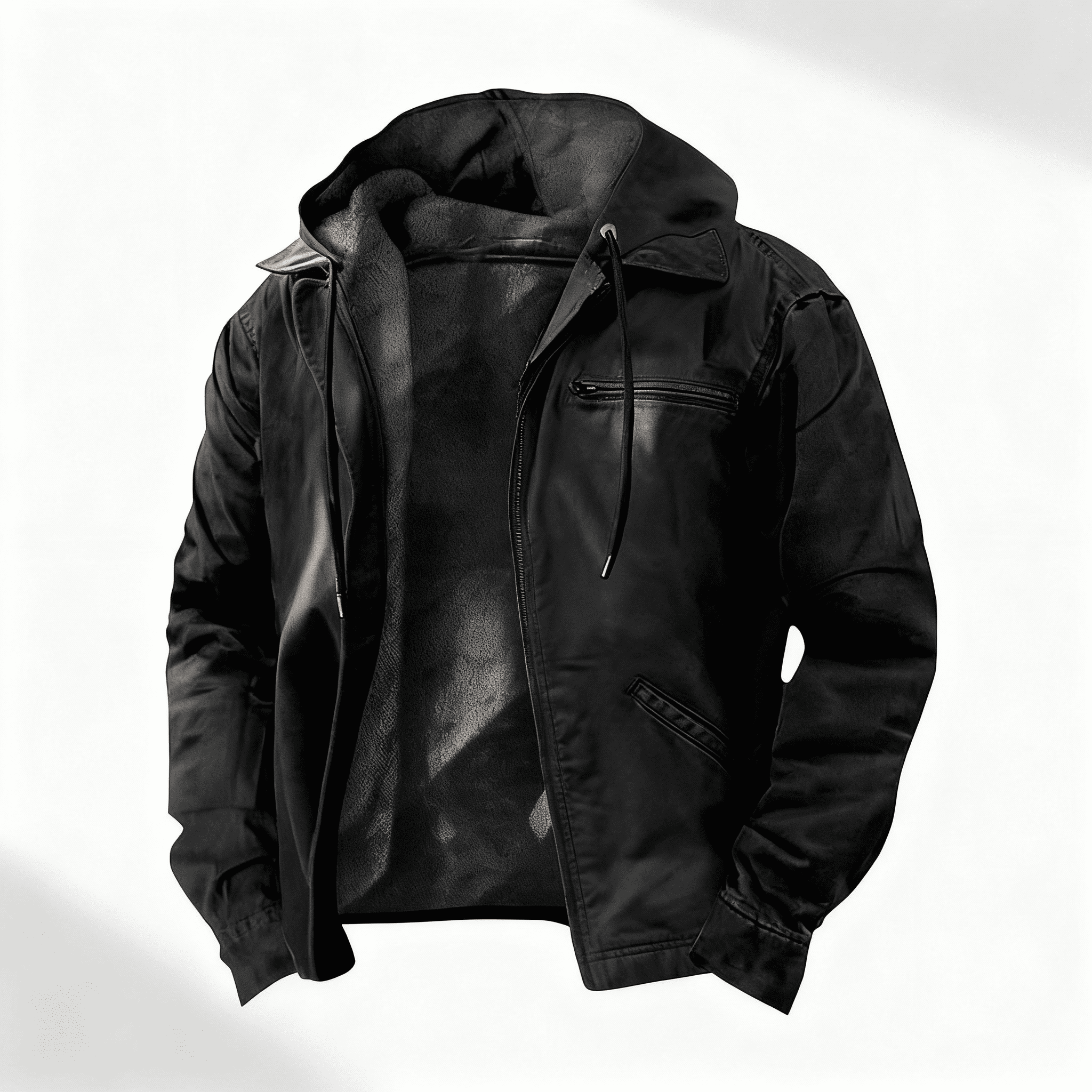 Corwin - Men's Hooded Zip Jacket with Fleece Lining