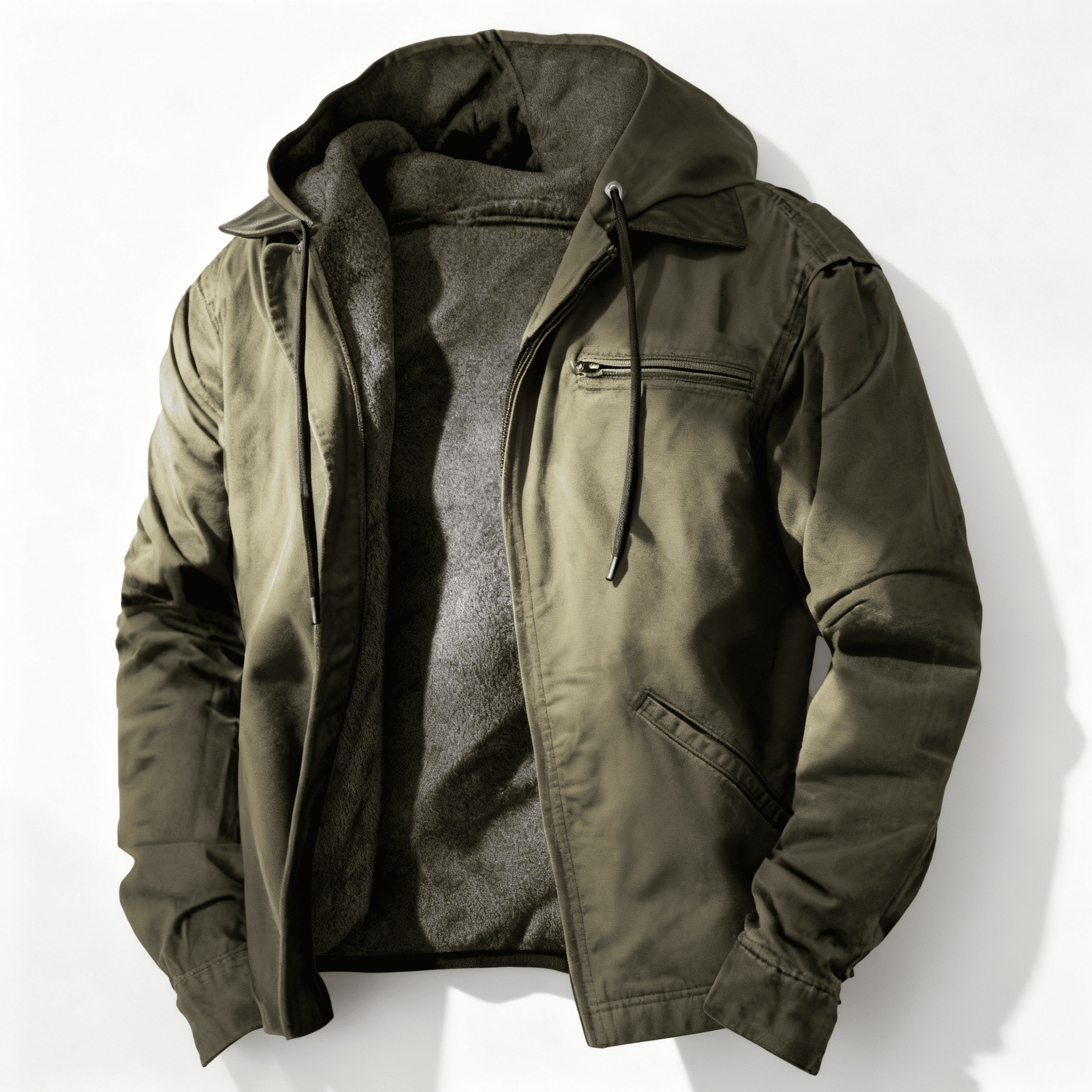 Corwin - Men's Hooded Zip Jacket with Fleece Lining