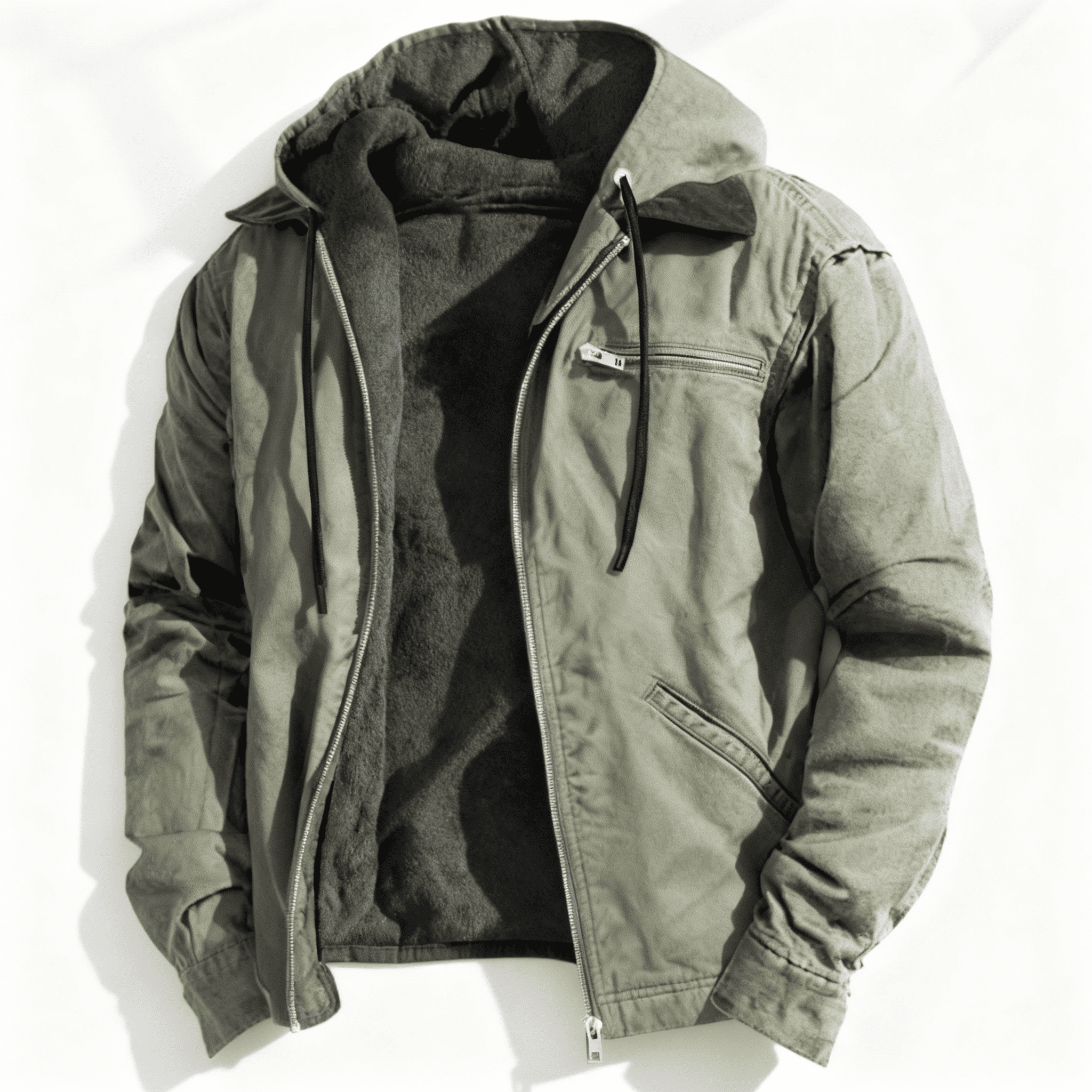 Corwin - Men's Hooded Zip Jacket with Fleece Lining