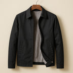 Dawson - Men's Gingham-Lined Zip Jacket with Spread Collar