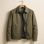 Dawson - Men's Gingham-Lined Zip Jacket with Spread Collar