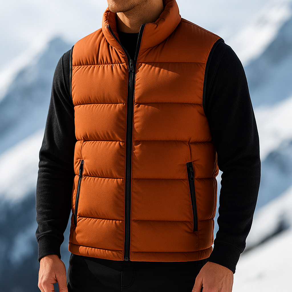 Dylan - Men's Quilted Puffer Vest with Zip Pockets