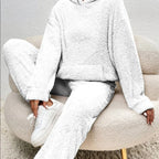 Elena - Women's Boucle Drawstring Hoodie and Tapered Jogger Set