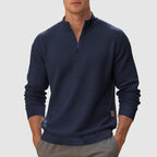 Emmett - Men's Quarter-Zip Mock Neck Sweatshirt with Textured Weave