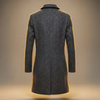 Enzo - Men's Notch-Lapel Wool Coat with Three-Button Closure