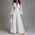 Ernestine - Women's Lantern Sleeve Wide Leg Jumpsuit 1