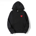 Evelyn - Women's Heart-Embroidered Hoodie with Drawstring Hood