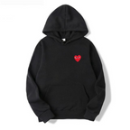 Evelyn - Women's Heart-Embroidered Hoodie with Drawstring Hood