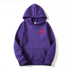 Evelyn - Women's Heart-Embroidered Hoodie with Drawstring Hood
