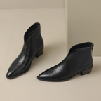 Evelyn - Women's Pointed-Toe Ankle Boots with Block Heel