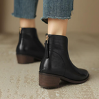 Evelyn - Women's Pointed-Toe Ankle Boots with Block Heel