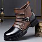 Everard - Men's Two-Tone Leather Ankle Boots with Lace-Up Front