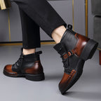 Everard - Men's Two-Tone Leather Ankle Boots with Lace-Up Front