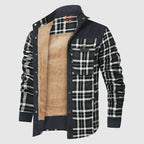 Everest - Men's Plaid Button-Front Shirt Jacket with Sherpa Lining