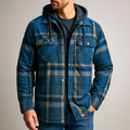 Everett - Men's Plaid Flannel Shirt Jacket with Removable Hood