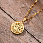 Everette - Men's Compass Rose Pendant Necklace