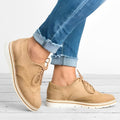 Everly - Women's Lace-Up Wingtip Oxfords with Cutout Details