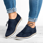Everly - Women's Lace-Up Wingtip Oxfords with Cutout Details