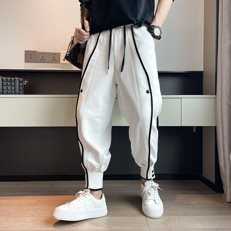Ezra - Men's Tapered Joggers with Drawstring Waist and Button Cuffs