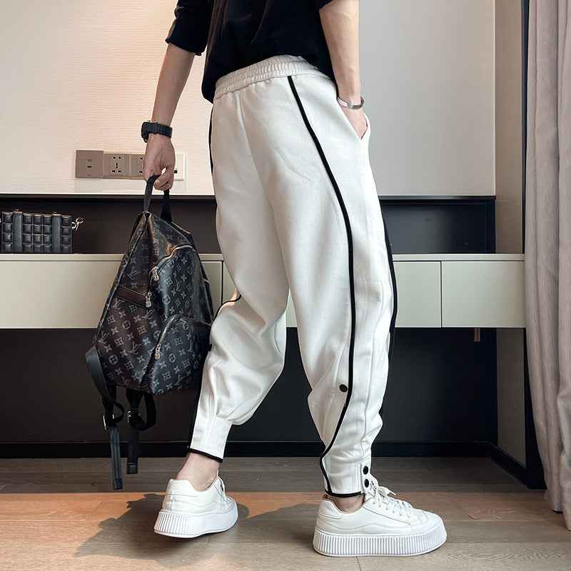 Ezra - Men's Tapered Joggers with Drawstring Waist and Button Cuffs