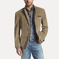Felix - Men's Button-Front Canvas Blazer with Notch Lapels