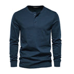 Felix - Men's Henley Long-Sleeve Shirt with Button Placket