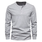 Felix - Men's Henley Long-Sleeve Shirt with Button Placket
