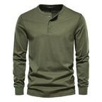 Felix - Men's Henley Long-Sleeve Shirt with Button Placket