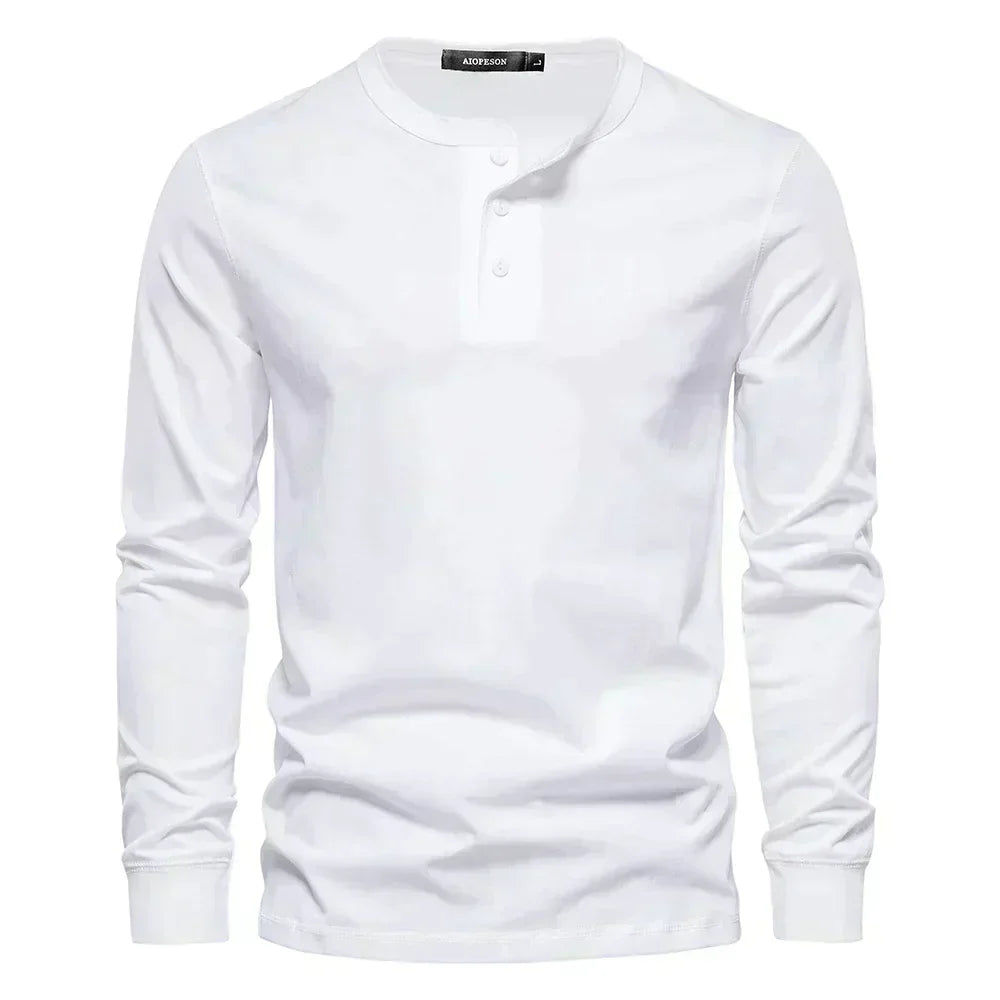 Felix - Men's Henley Long-Sleeve Shirt with Button Placket