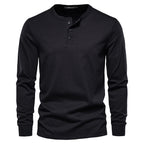 Felix - Men's Henley Long-Sleeve Shirt with Button Placket