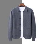 Finn - Men's Merino Wool Button-Front Cardigan