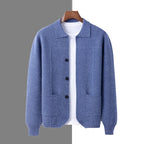 Finn - Men's Merino Wool Button-Front Cardigan