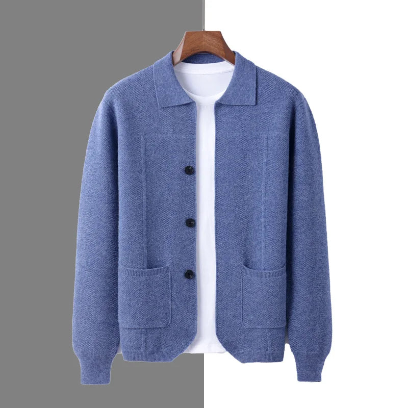 Finn - Men's Merino Wool Button-Front Cardigan