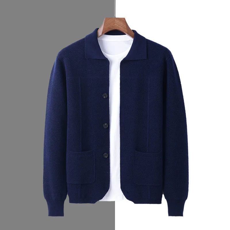 Finn - Men's Merino Wool Button-Front Cardigan