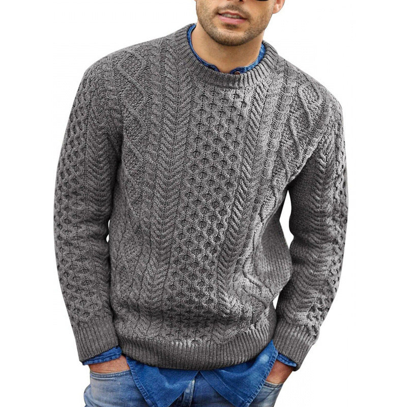 Finnegan - Men's Textured Crew Neck Pullover