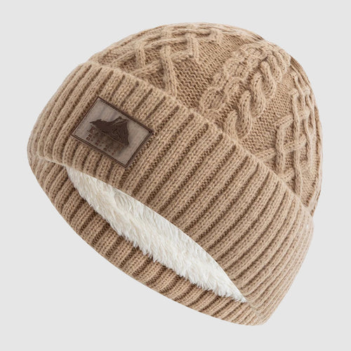 Finnegan - Unisex Cable-Knit Beanie with Fleece Lining