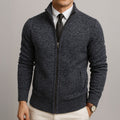 Garrett - Men's Zip-Front Knit Cardigan with Ribbed Cuffs