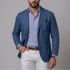 Garrison - Men's Linen Notch-Lapel Blazer