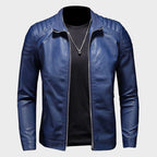 Garrison - Men's Quilted-Shoulder Faux Leather Jacket