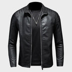 Garrison - Men's Quilted-Shoulder Faux Leather Jacket