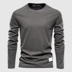 Gavin - Men's Crewneck Long-Sleeve Cotton Shirt