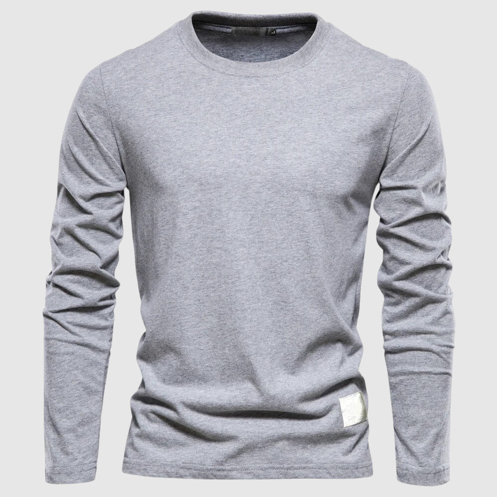 Gavin - Men's Crewneck Long-Sleeve Cotton Shirt