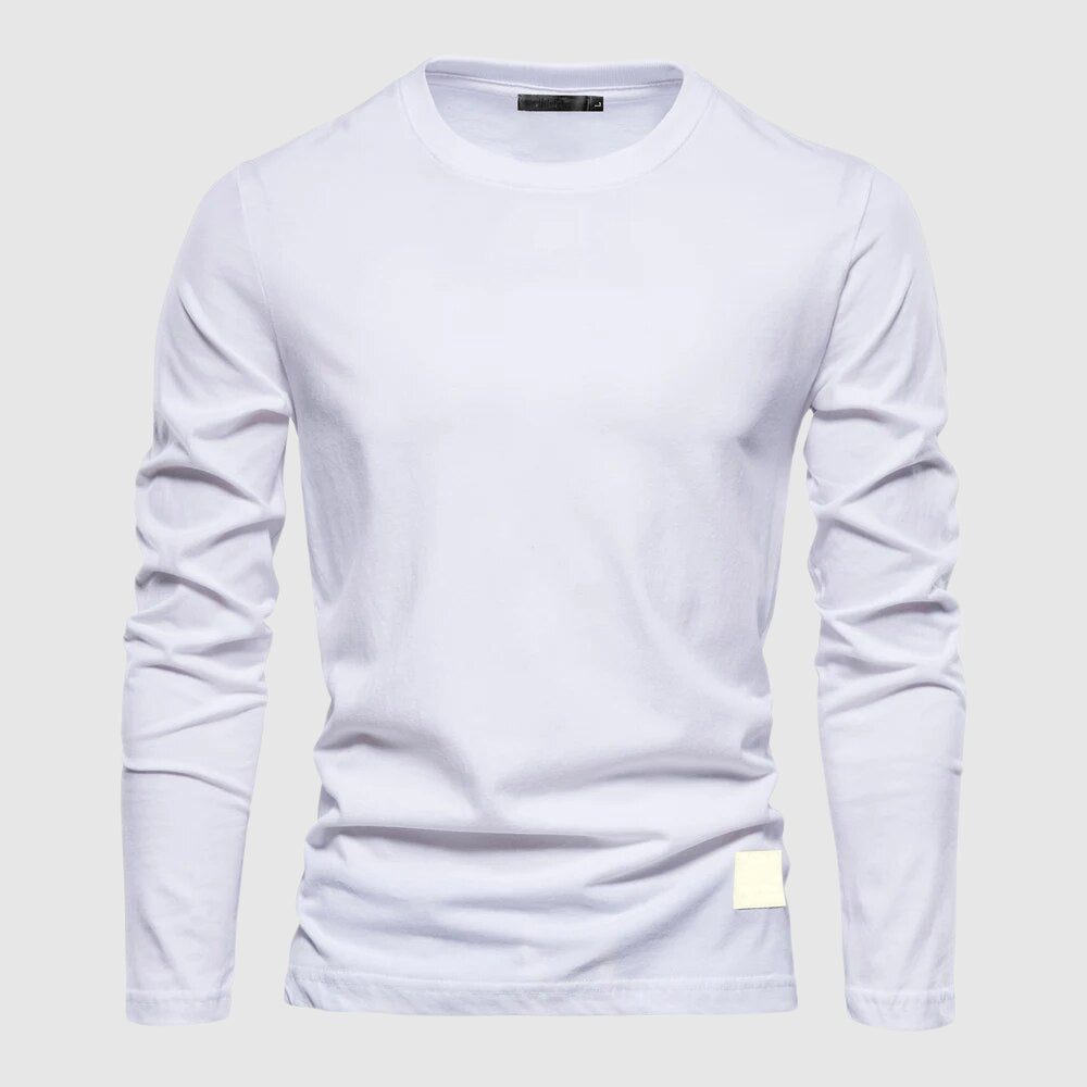 Gavin - Men's Crewneck Long-Sleeve Cotton Shirt
