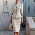 Grace - Women's Structured Peplum Blazer and Pencil Skirt Set 1