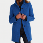 Greta - Women's Stand-Collar Button-Front Coat