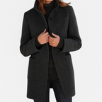 Greta - Women's Stand-Collar Button-Front Coat