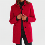Greta - Women's Stand-Collar Button-Front Coat