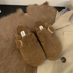 Hadley - Women's Buckle-Strap Fleece Clog Slippers