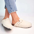 Hadley - Women's Buckle-Strap Fleece Clog Slippers