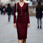 Halle - Women's Tweed Blazer and Pencil Skirt Set 3
